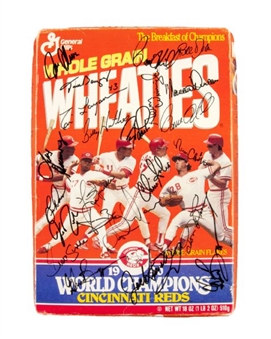 1990 Wheaties Cereal Box (full) Signed by World Series Champion Cincinnati Reds